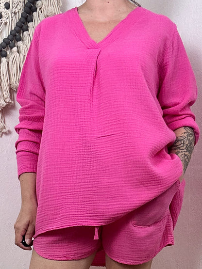 MUSSELIN BLUSE BABSI PINK