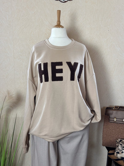 SWEATSHIRT SCHWARZ " HEY "