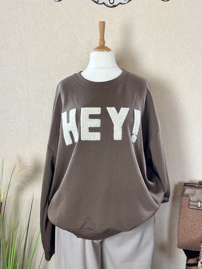 SWEATSHIRT SCHWARZ " HEY "