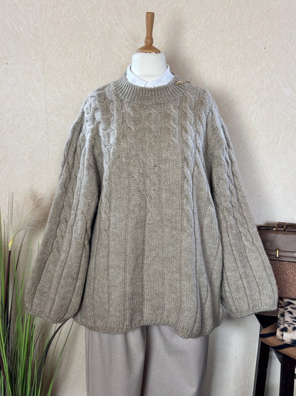 LENS PULLOVER MIT ZOPFMUSTER