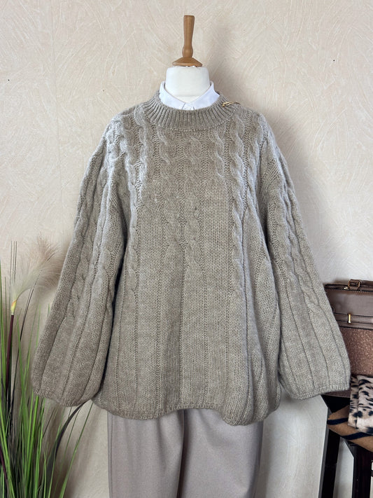 LENS PULLOVER MIT ZOPFMUSTER