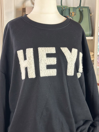 SWEATSHIRT SCHWARZ " HEY "