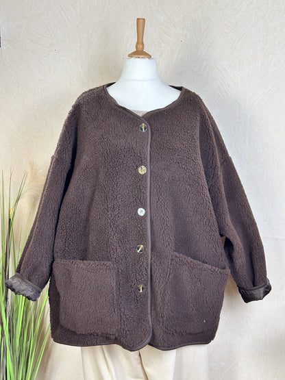 OVERSIZE TEDDYFELL JACKE MIONI