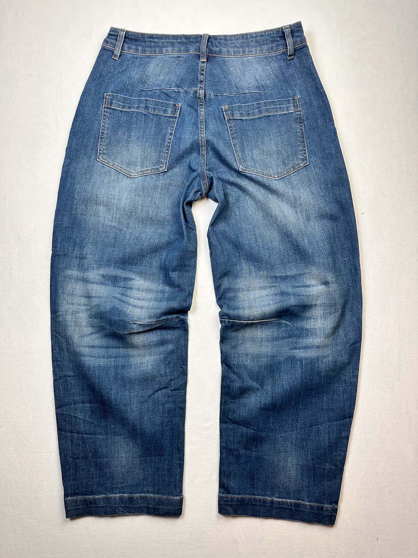 SEXY WOMAN BARREL JEANSHOSE BLAU