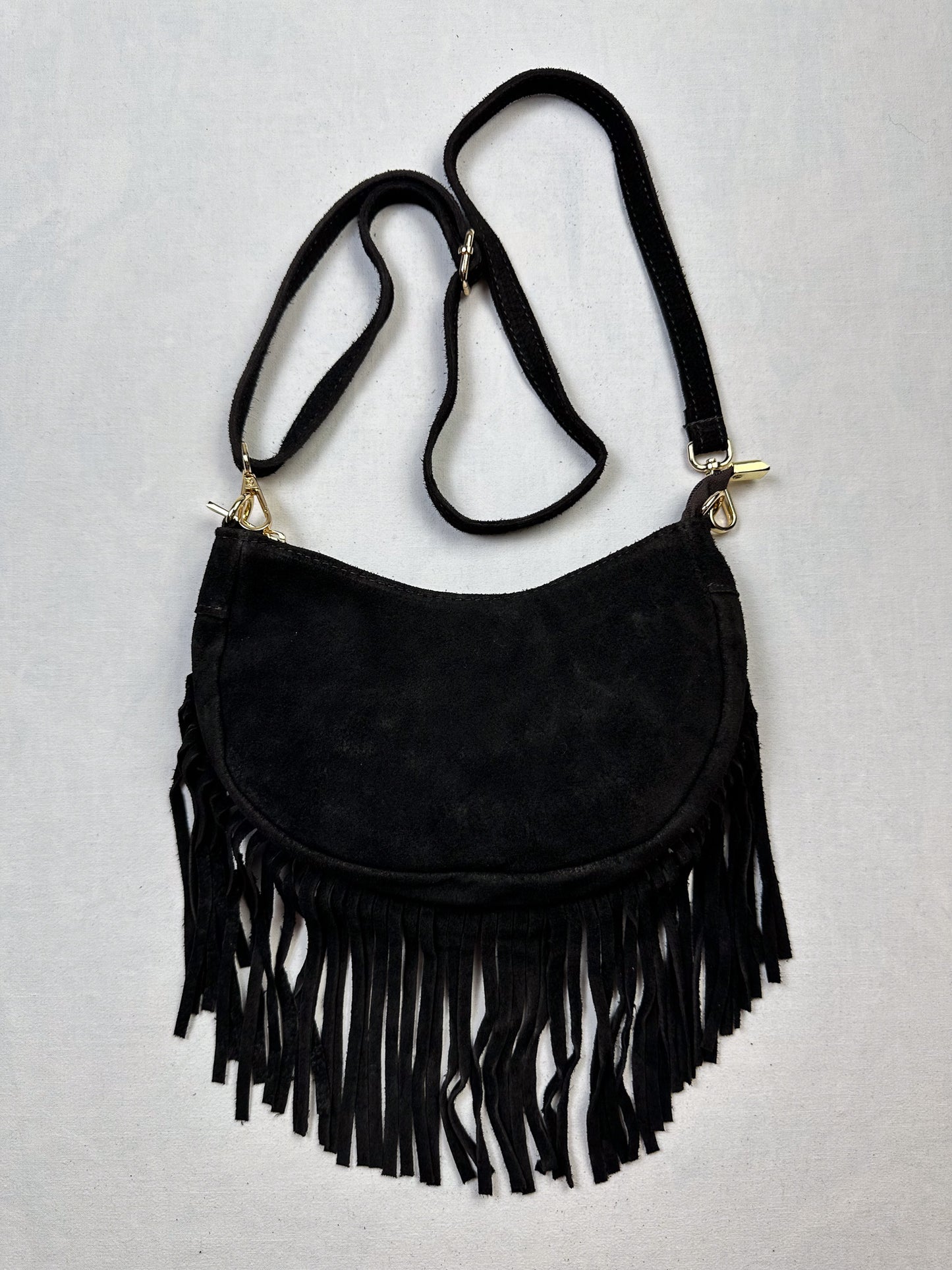 BORSE IN PELLE WILDLEDER TASCHE MIT FRANSEN versch. Farben