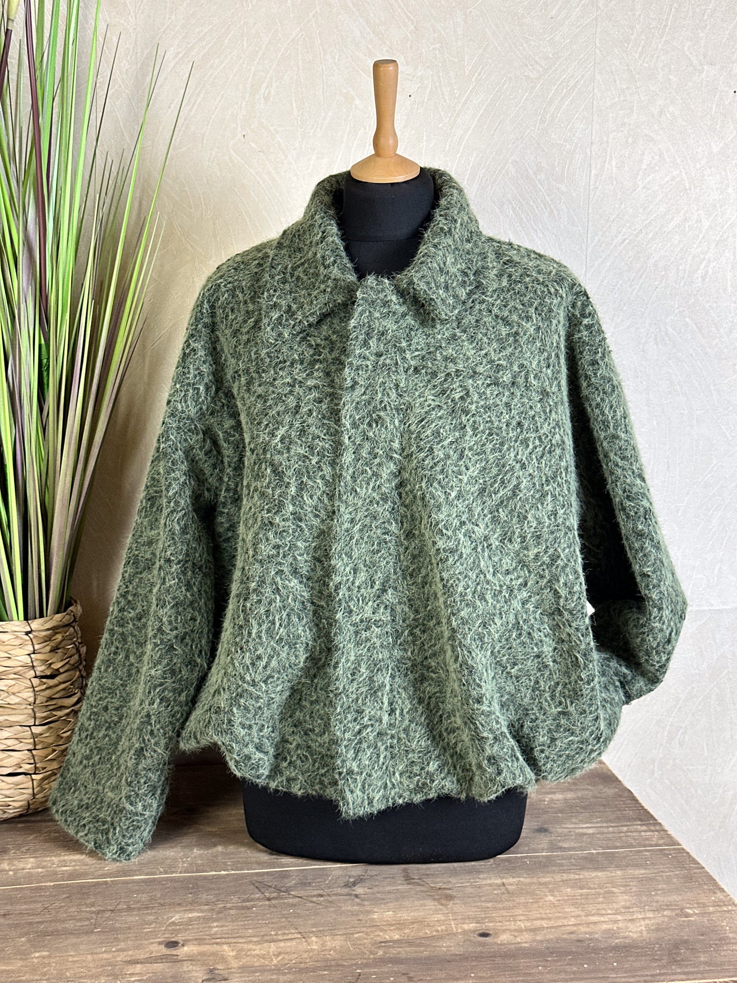 CROPPED WOLLJACKE Onesize versch. Farben