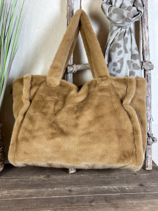 XXL SHOPPER KUNSTFELL CAMEL
