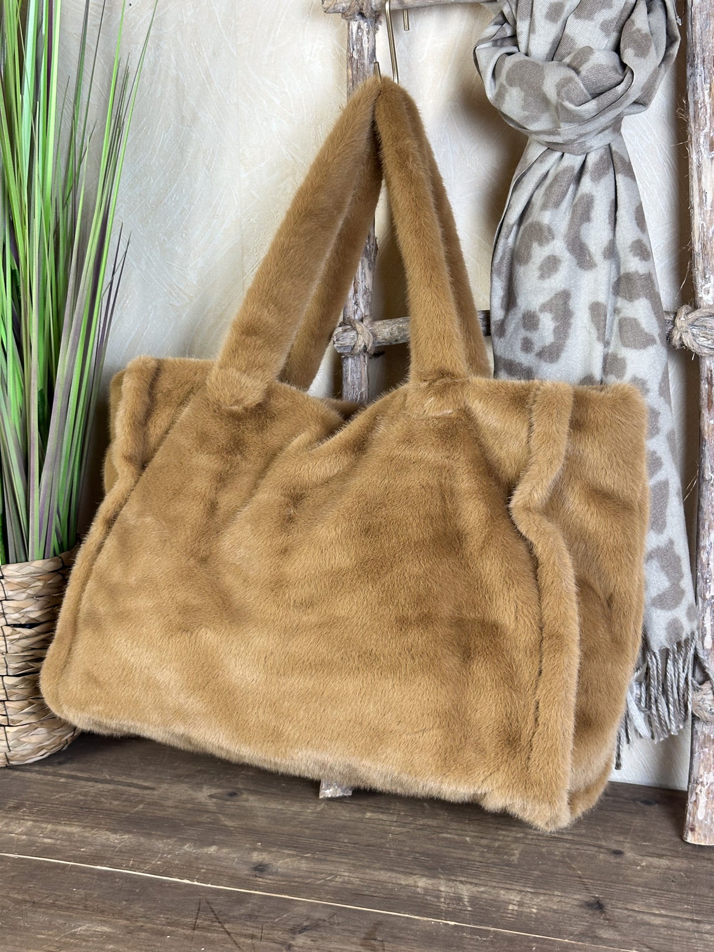 XXL SHOPPER KUNSTFELL CAMEL
