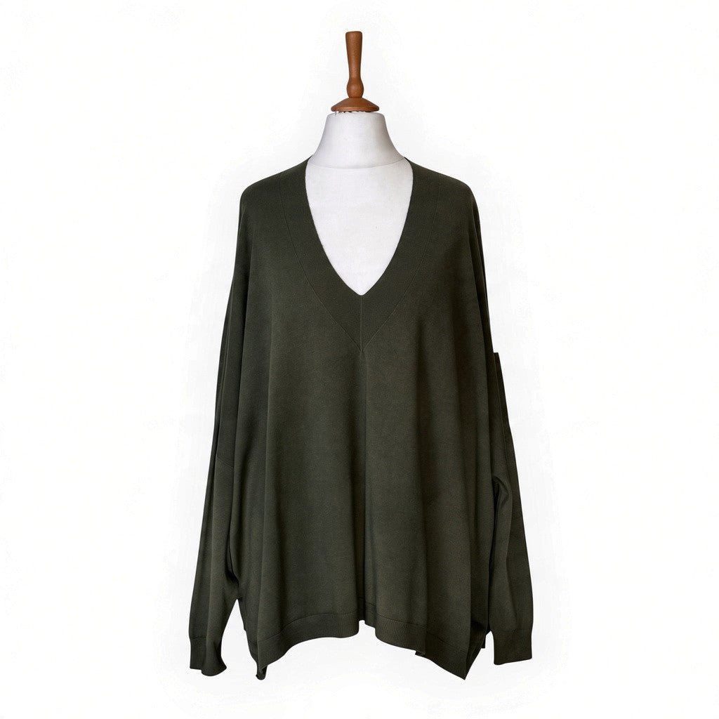 Oversize Feinstrick Pullover V-Ausschnitt ALVA
