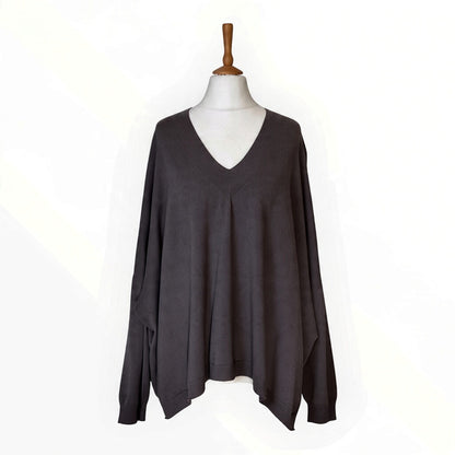 Oversize Feinstrick Pullover V-Ausschnitt ALVA