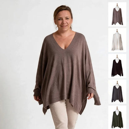 Oversize Feinstrick Pullover V-Ausschnitt ALVA