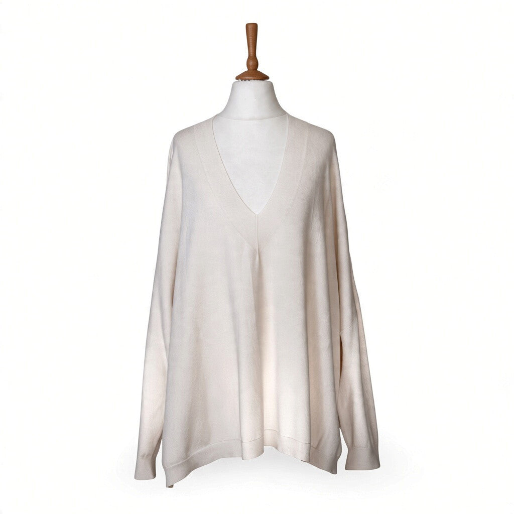 Oversize Feinstrick Pullover V-Ausschnitt ALVA