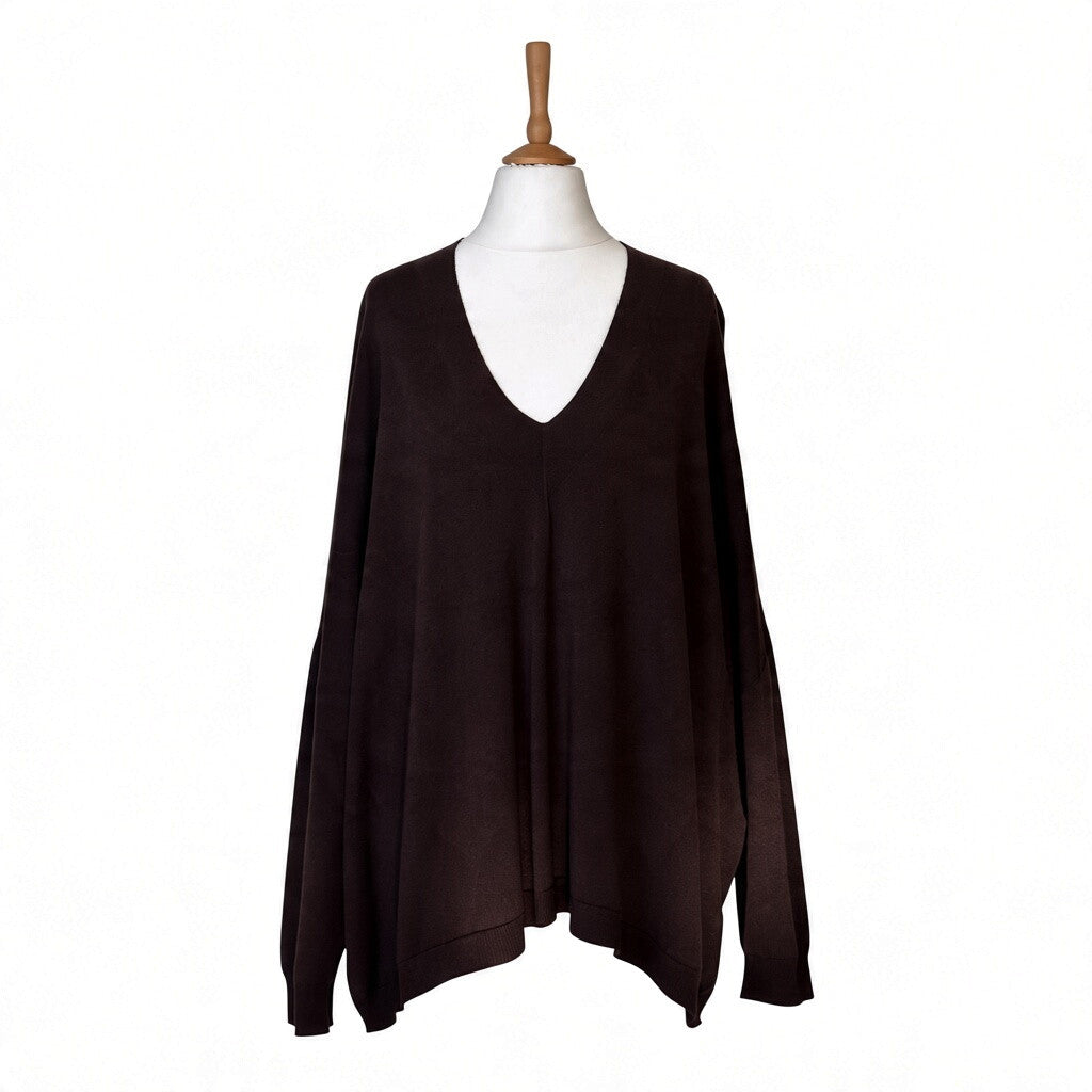 Oversize Feinstrick Pullover V-Ausschnitt ALVA