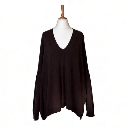 Oversize Feinstrick Pullover V-Ausschnitt ALVA