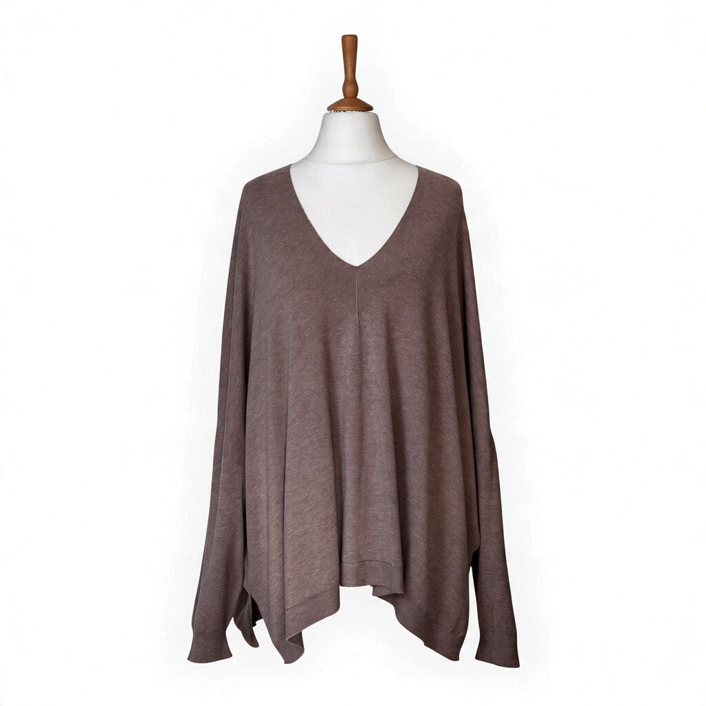 Oversize Feinstrick Pullover V-Ausschnitt ALVA