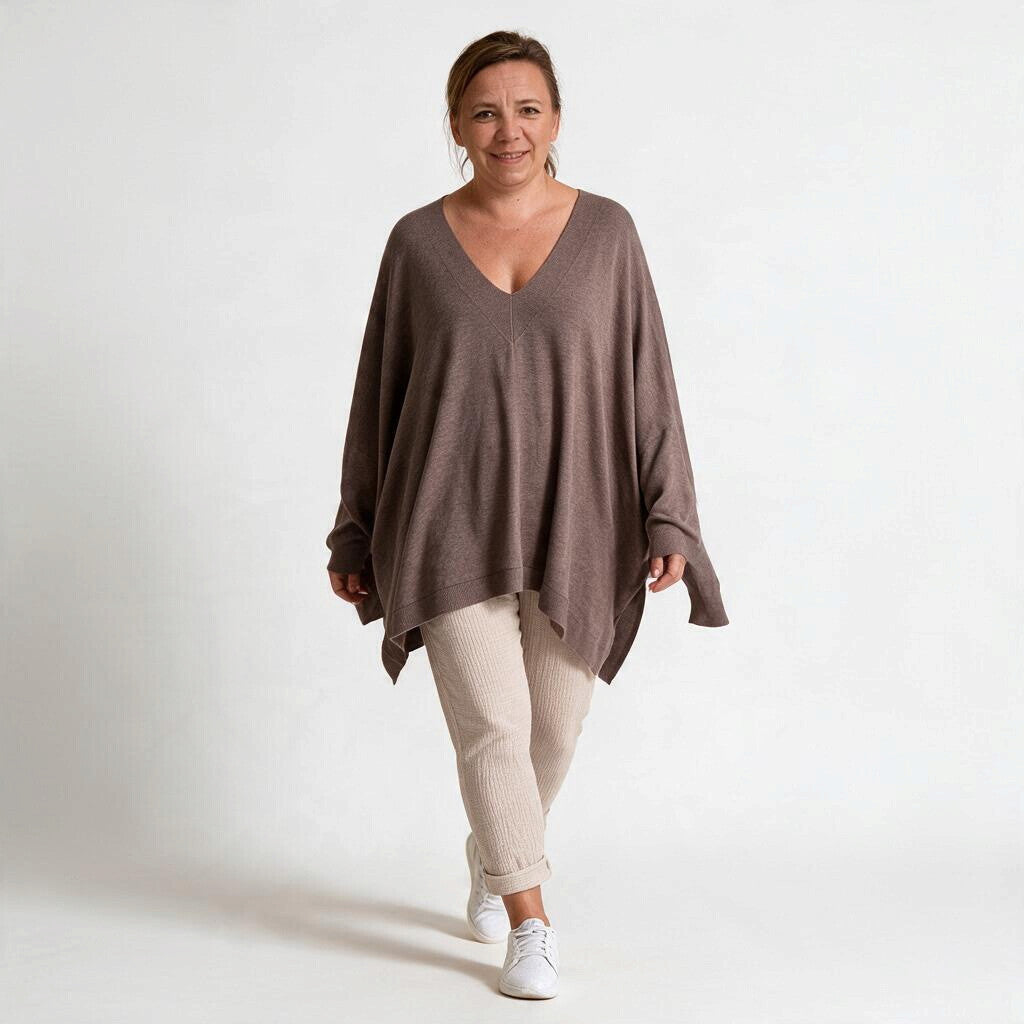 Oversize Feinstrick Pullover V-Ausschnitt ALVA