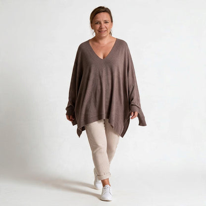 Oversize Feinstrick Pullover V-Ausschnitt ALVA