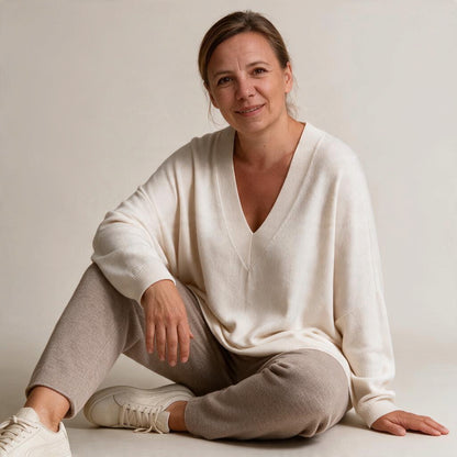 Oversize Feinstrick Pullover V-Ausschnitt ALVA